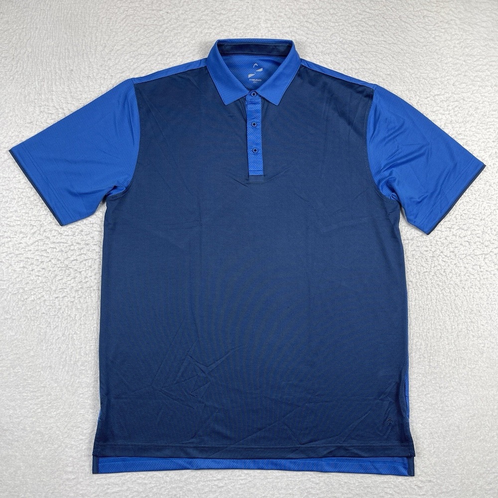 Head Polo Shirt Mens Large Blue Golfer Preppy Casual‎ Workwear Active Tennis